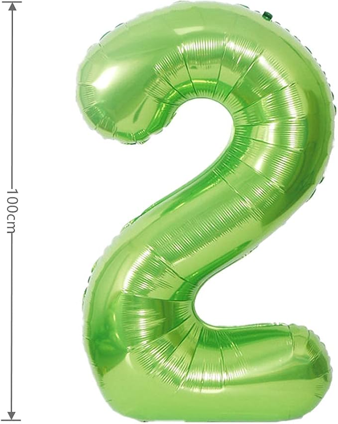 40 Inch Large Foil Helium Number Balloon Birthday Wedding Party 0-9 (Green, 2)