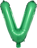 16 inch Green Alphabet Letter and Number Balloons Set Package, Aluminum Hanging Foil Film Banner Mylar Balloon for Birthday Party Decoration Custom Word (A-Z, 0-9) (16 inch Green V)