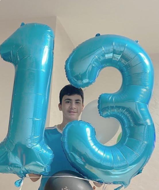 Pearl Blue 0 Number Balloon, Pearl Blue 40 Inch 0 Number Balloons, 0 Decorations for 10 20 30 40 50 60 70 80 90 100Birthday, Foil Giant Birthday Graduations Anniversary Party Balloons