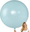 KALOR Mist Blue Giant Balloons 36 Inch Large Latex Balloons, 4 Pack Jumbo Round Helium Balloon for Birthday Bridal Shower Wedding Baby Shower Party Decorations