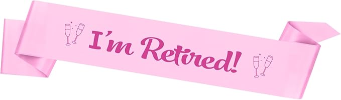 Retirement Party Decorations Retired Sash Retirement Gift for Women Farewell Gifts for Woman Decorations Happy Farewell Decorations Retired Gifts Party Photo Booth Props Pink
