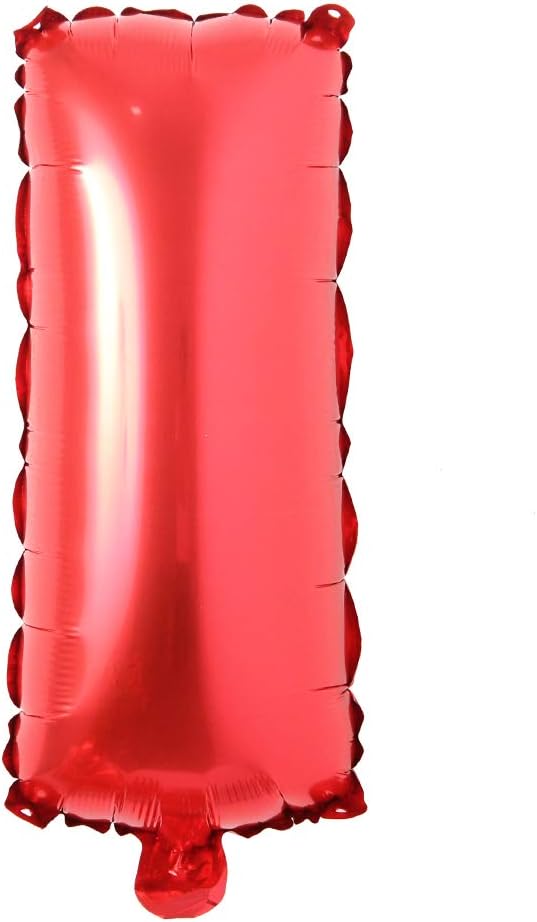 16" inch Single Red Alphabet Letter number Balloons Aluminum Hanging Foil Film Balloon Wedding Birthday party decoration banner Air Mylar Balloons (16 inch red I)