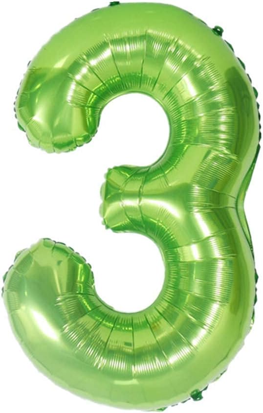 40 Inch Large Foil Helium Number Balloon Birthday Wedding Party 0-9 (Green, 3)