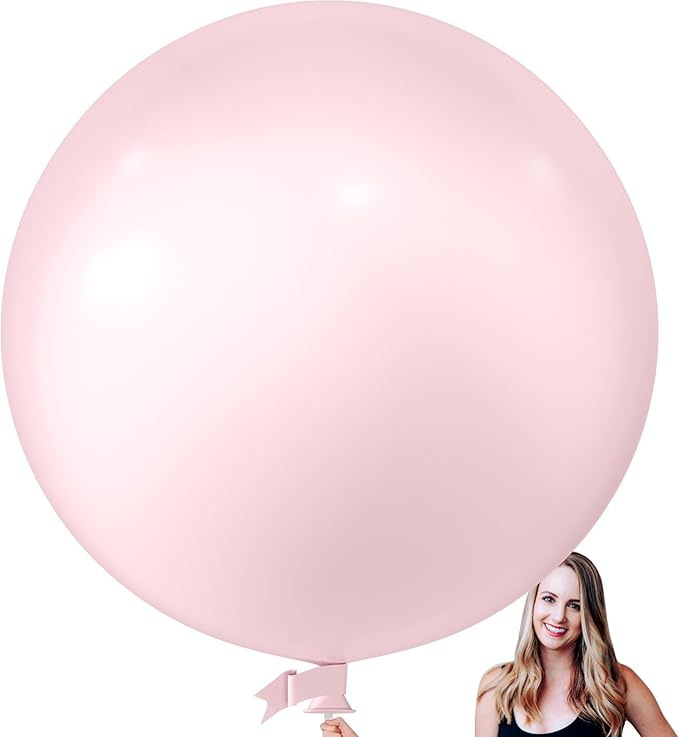 KALOR 36 Inch Giant Pastel Orange Balloons, 6 Pack Large Round Pastel Orange Latex Balloons for Anniversary, Birthday, Christmas, Wedding, Baby Shower Party Decorations