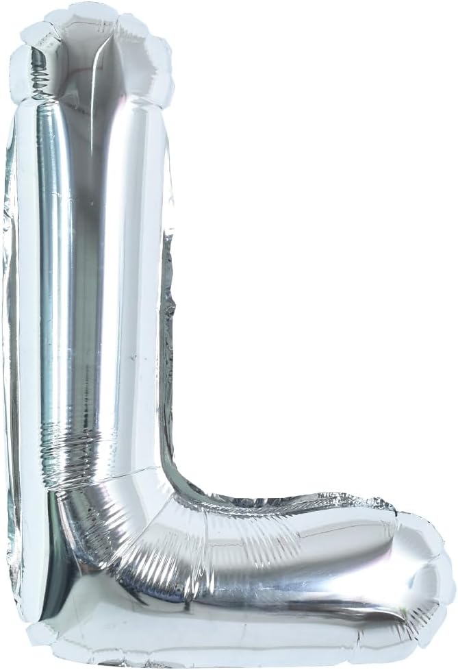 TONIFUL 40 Inch Large Silver Letter L Balloons, Foil Mylar Big Letter Balloons for 2026 New Year Eve Graduation Wedding Baby Shower Birthday Party Anniversary Supplies Decorations