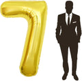 65 Inch Giant gold Foil Number Balloon,Old Children's Birthday Party Helium Balloon Wedding And Celebration Themed Party Decoration Supplies (7 Plus)