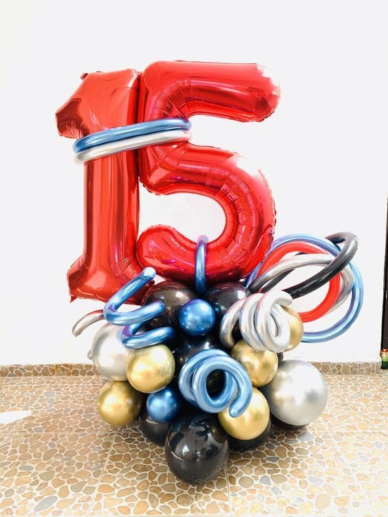 40 Balloon Number, Red Number 40th Birthday Balloons 40 Inch, 40 Years Old Red Birthday Decorations for Men Women, 40th Anniversary Decorations