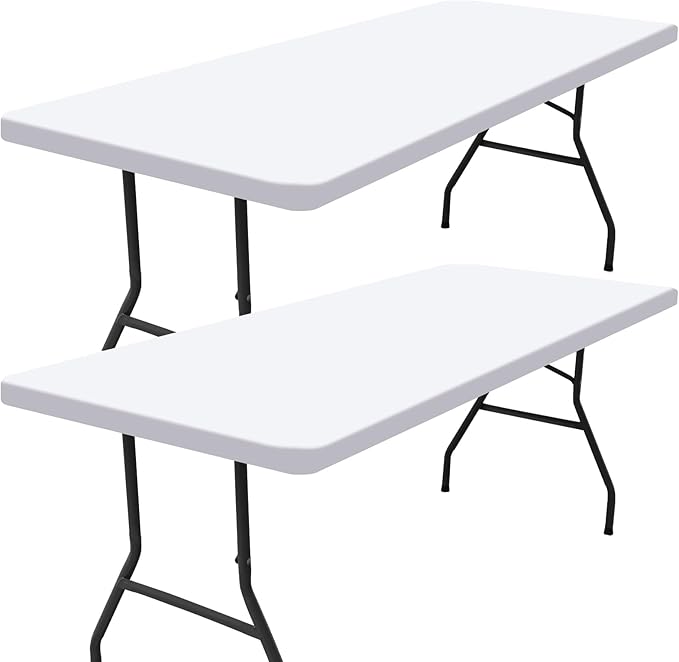 Smiry 2 Pack Rectangle Picnic Table Cloth, Waterproof Elastic Fitted Tablecloths, Washable Polyester Rectangular Patio Table Cover for Camping, Indoor and Outdoor (White, 24"x48")
