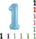 40 Inch Large Foil Helium Number Balloon Birthday Wedding Party 0-9 (Baby Blue, 1)