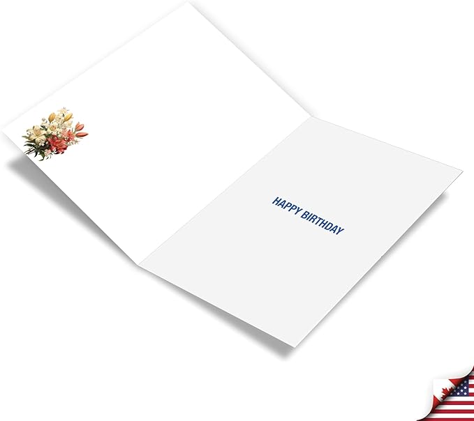 NobleWorks 50th Birthday Milestone Greeting Card with 5 x 7 Inch Envelope (1 Card) Flowers For Milestones - 50 C10592MBG