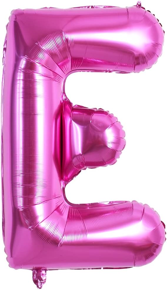 TONIFUL 40 Inch Large Rose Red Letter E Balloons - Giant Hot Pink Alphabet Letter Balloons for Birthday Party Anniversary Supplies Decorations