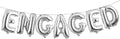 REIANS 16 Inch Multicolored Engaged AF Balloon Letters Banner Engagement & Birthday Party Decorations (13pcs Silver)