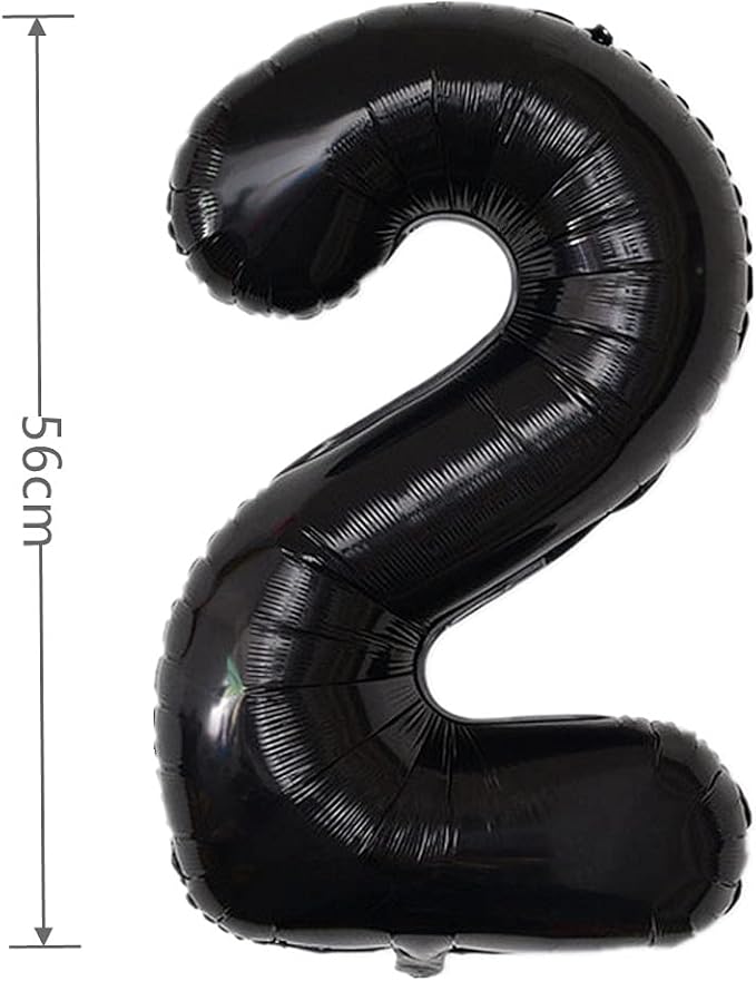 YPSelected 32 Inch Large Foil Helium Number Balloon Birthday Wedding Party 0-9 (Black, 2)