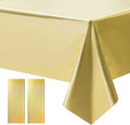 2 pcs Gold Tablecloth Plastic -Stunning Metallic Matte Finish, 40" x 108" New Year Table Cloth, Perfect for Bachelorette Wedding Graduation Birthday Party Anniversary Event Decorations