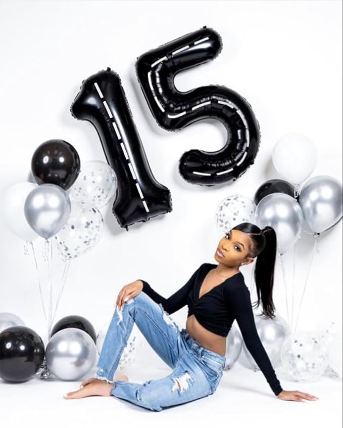 Number 0 Balloons 40 Inch Line Black Number Balloons for 10 20 30 40 50 60 70 80 90 100 Numbers Balloon Birthday Decorations Wedding Event Baby Shower