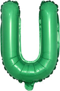 16 inch Green Alphabet Letter and Number Balloons Set Package, Aluminum Hanging Foil Film Banner Mylar Balloon for Birthday Party Decoration Custom Word (A-Z, 0-9) (16 inch Green U)