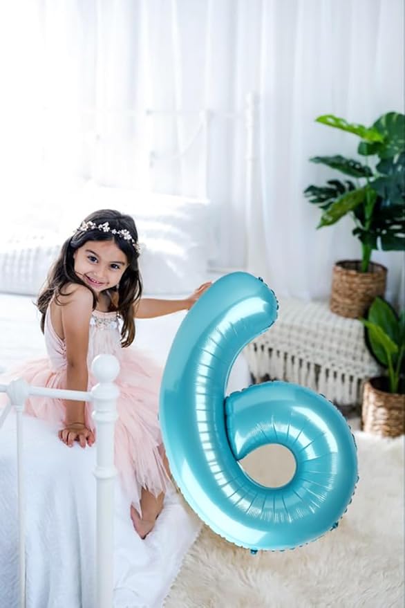 Number Balloons 1, 40 Inch One Balloons for 1st Birthday Girl Boy 1 11 21 Party Decorations Baby Shower Photo Shoot, Pearl Blue 1 Balloon