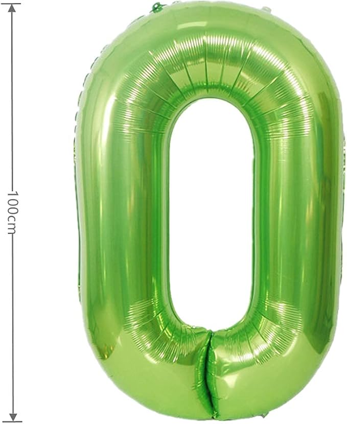 40 Inch Large Foil Helium Number Balloon Birthday Wedding Party 0-9 (Green, 0)