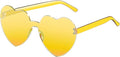 Heart Shaped Sunglasses for Women Colorful Glasses Fun Trendy Transparent Heart Sunglasses Party Favor (1 Pair-Transparent Yellow)
