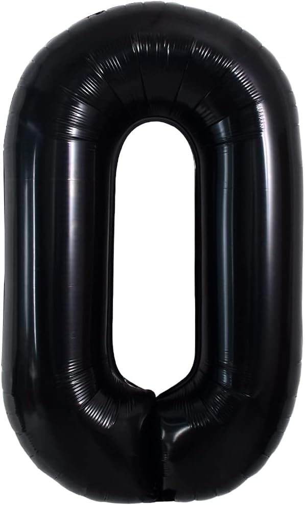 TONIFUL 40 Inch Large Black O Letter Balloon - Jumbo Helium Foil Mylar Big Alphabet for 2026 New Year Eve Graduation Wedding Baby Shower Birthday Party Anniversary Supplies Decorations