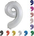 YPSelected 32 Inch Large Foil Helium Number Balloon Birthday Wedding Party 0-9 (Ivory, 9)