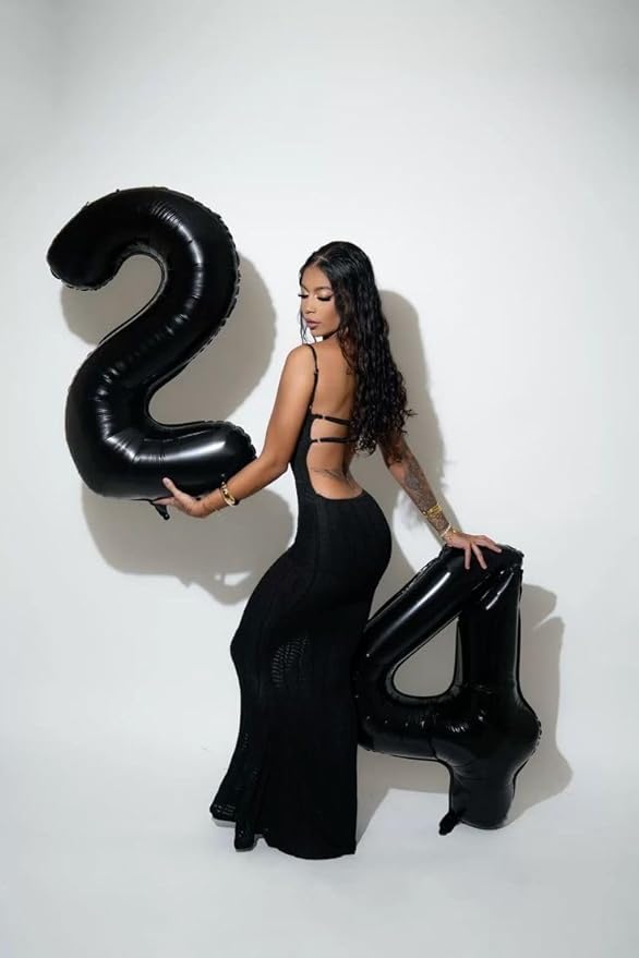 40 Inch Numbers Balloons, Large Black Number 13 Balloon Party Decorations for 1 3 31 Birthday Memorial Day, Foil Balloon for Outdoor & Indoor Wedding Supplies