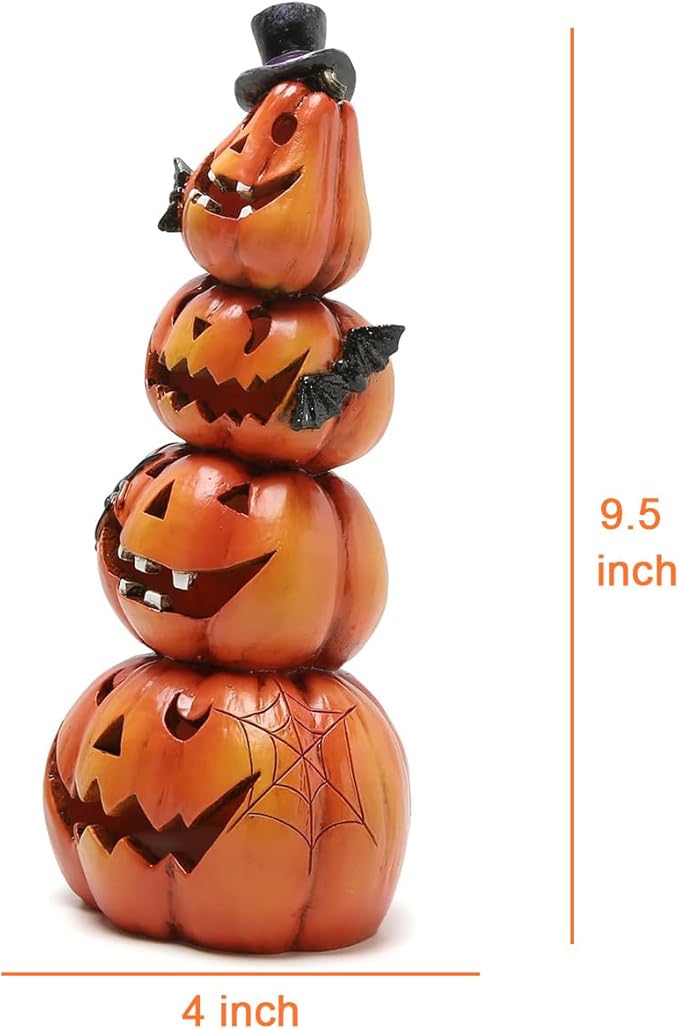 Hodao Halloween Pumpkin Decorations Indoor Halloween Decorations Clearance for Table/Halloween/Window/Present Box/Gift/Courtyard Corridor (Orange Stacked Pumpkins)