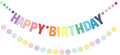 MEETINGU Rainbow Happy Birthday Banner - Colorful Birthday Party Decorations & Signs for Boys, Girls, Kids & Adults (Stippled)