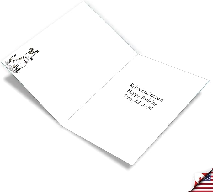 NobleWorks Jumbo Funny Birthday Paper Card From Us 8.5 x 11 Inch with Envelope (1 Pack) Big, Jumbo Bday Support Dog J3647BDG-US