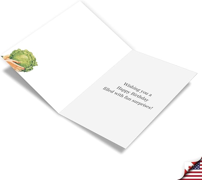 NobleWorks, Funny Birthday Paper Card with 5 x 7 Inch Envelope (1 Card) Bday More Vegetables C10806BDG