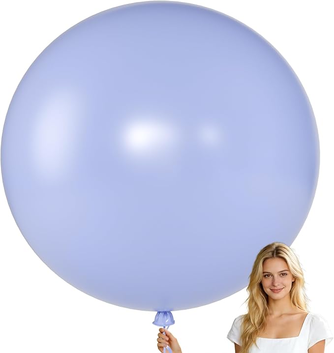 KALOR Dusty Gray Giant Balloons 36 Inch Large Latex Balloons, 4 Pack Jumbo Round Helium Balloon for Birthday Bridal Shower Wedding Baby Shower Party Decorations