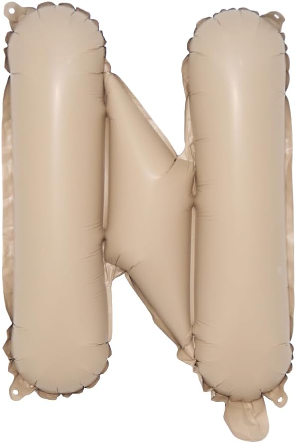 16 inch Caramel Foil Letter Alphabet number Balloon Happy Birthday Party Balloons Wedding Decoration Kids Toys Baby Shower Air Balloon (16 inch Caramel N)