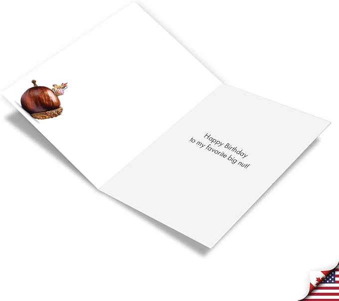 NobleWorks, Funny Birthday Greeting Card with 5 x 7 Inch Envelope (1 Card) Bday Big Nut C10834BDG