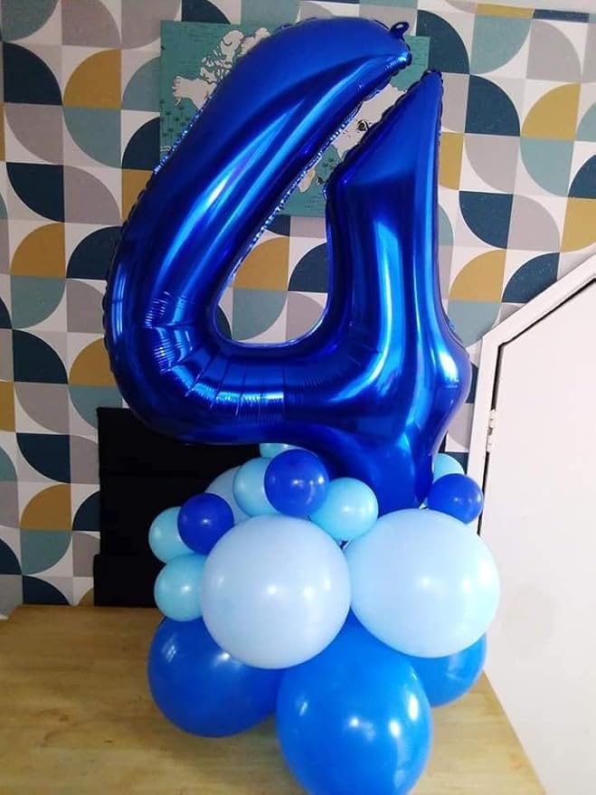 Night Blue 2 Balloon, Number Balloons 40 Inch, 2nd Balloon Number Birthday Decorations, Second Two Birthday Party Supplies, Number 2 Balloon