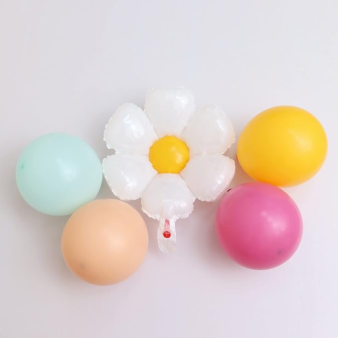 Daisy Balloon Garland Arch Kit Balloon Combination for Groovy Theme Party Birthday Baby Shower Wedding Celebration (Pink)