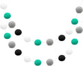 uxcell 2pcs Pom Pom Garland 6.6 Ft 30 Balls Colorful Felt Ball Garland for Wall Christmas Tree Decor Birthday Banner Easter Party Decorations, White, Green, Grey, Black