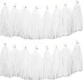 30pcs Paper Tassels Garland Banner Tissue Paper Tassel DIY Hanging Paper Decorations Party Tassel Garland Decor Baby Shower Nursery Wedding Festival Baby Shower Decoration(30, White)