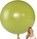 KALOR Avocado Green Giant Balloons 36 Inch Large Latex Balloons, 4 Pack Jumbo Round Helium Balloon for Birthday Bridal Shower Wedding Baby Shower Party Decorations