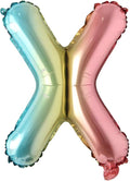 16 inch gradient rainbow Letter number balloons unicorn party foil balloon baby shower 1 birthday party decorations kids numbers Air ball (16 Inch Rainbow X)
