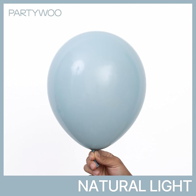 PartyWoo Dusty Blue Balloons 152pcs Different Sizes of 18 12 10 5 Inch Light Blue Aqua Boho Balloon Arch Kit Garland for Graduation Baby Shower Gender Reveal Birthday Party Decorations Blue-F28