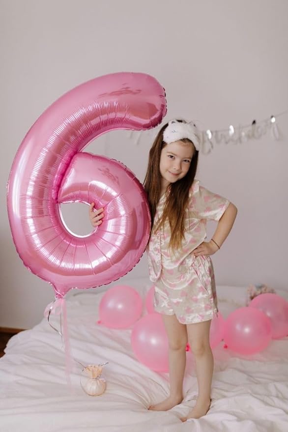 16 Number Balloons, 40 Inch Pearl Pink Balloons for Woman Man 16th Birthday Decoration, Foil Number 16 Ballon for 16, 61 Anniversary, Bridal Shower, Graduation, Wedding, Valentine's Day, Mother's Day