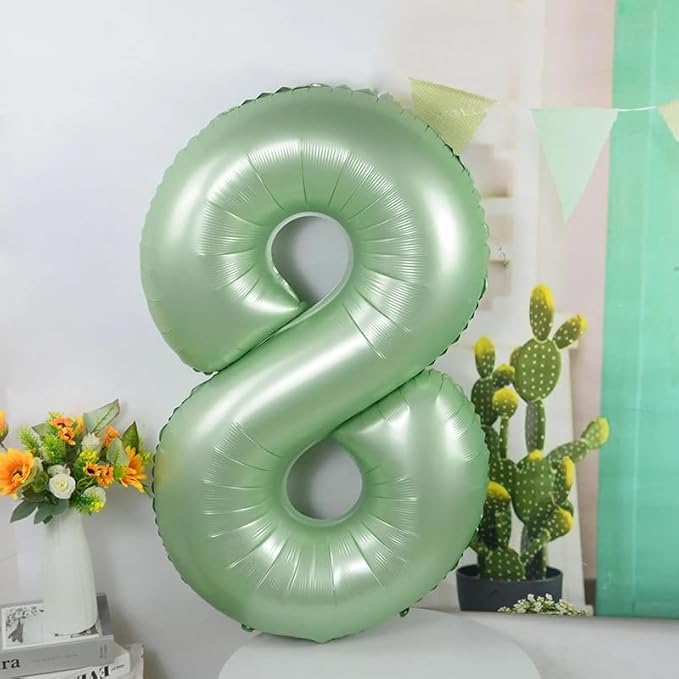 40 Inch Number 7 Balloon, Olive Green Seven Birthday Decor, 7 17 27 70 Year Old Balloon Number for Engagement, Wedding, Graduations