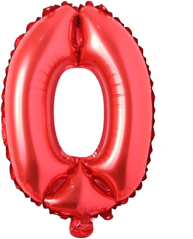 16" inch Single Red Alphabet Letter number Balloons Aluminum Hanging Foil Film Balloon Wedding Birthday party decoration banner Air Mylar Balloons (16 inch Red 0)