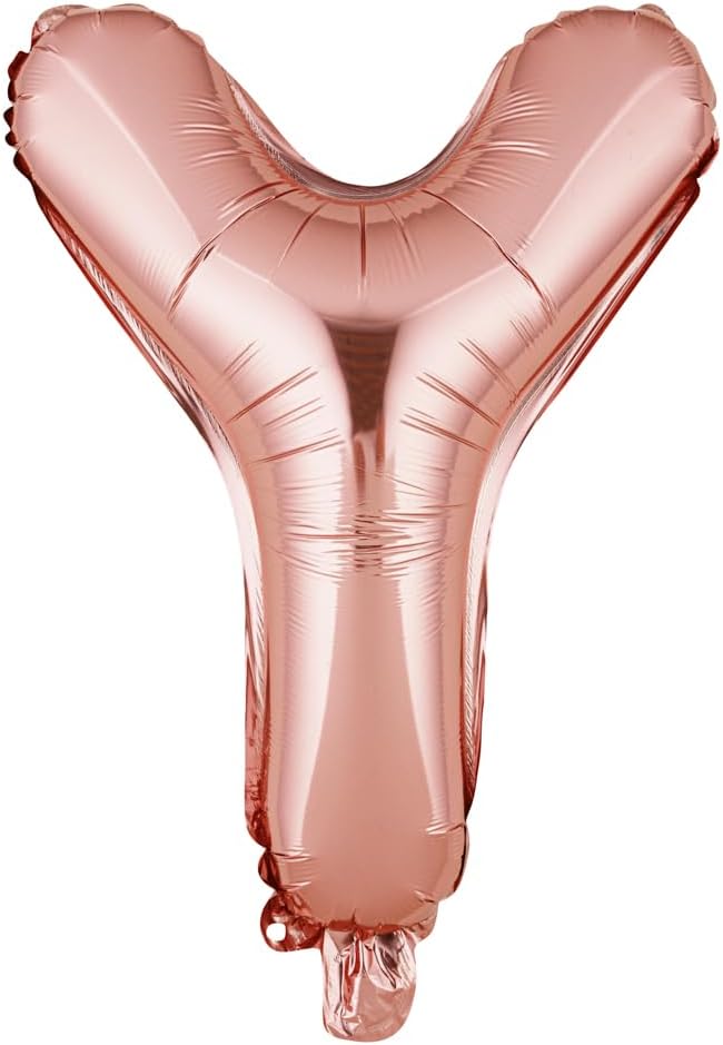 Restaurantware-Balloonify 16 Inch Letter Balloon, 1 Alphabet Party Balloon - Letter Y, Self-Sealing, Rose Gold Foil Mylar Finish, Hanging Loop, Decoration For Birthday, Wedding, Or Graduation