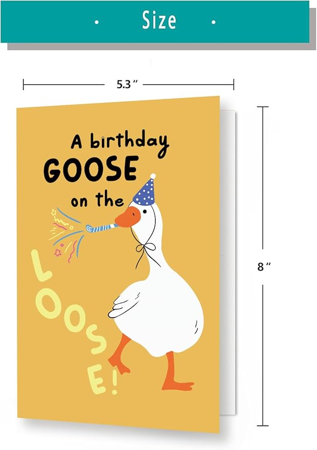 Funny Silly Goose Birthday Card For Him Her, Humorous Goose Birthday Card for Goose lover Brother Sister Dad Mom Husband Wife Bestie Friend, Hilarious Birthday Gift for Women Men