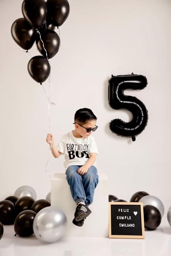 Number 25 Balloons, Balloons for Man Woman 25th Black Birthday Party Decoration, 40 Inch Foil Number Ballon for 25, 52 Anniversary, Bridal Shower, Graduation, Halloween, New Year
