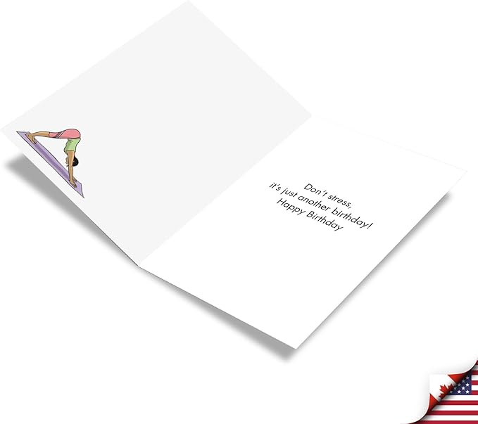 NobleWorks - 1 Funny Women's Birthday Card with Envelope - Cartoon Humor, Stationery Bday Celebration Card for Wife, Women - Synchronized Stressing C9320BDG