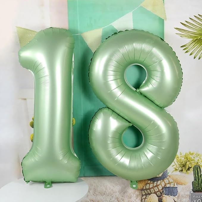 7 Balloon Numbers 40 Inch, 6 7 Birthday Decorations, Olive Green Seven Birthday Decor, 7 17 27 70 Year Old Balloon Number for Engagement, Wedding, Graduations