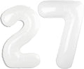 40 Inch White Number 27 Digital Balloon,Jumbo Mylar Foil Helium Balloon for 27 Balloons for Birthday Party,Wedding Anniversary Party Decorations
