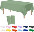 Kopokita 2PCS Sage Green Plastic Tablecloths 54 x 108 Inch, Disposable Table Cloths Rectangle Party Table Covers